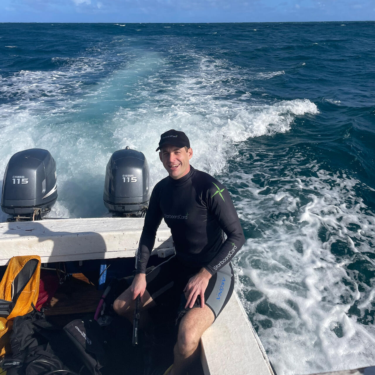 Jon Slator out with the EMC onboard their dive boat.